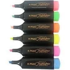 Maxi Hi-Lighter Markers Assorted Colors