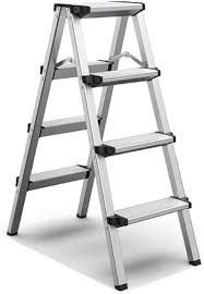 Double Sided Alu. Plastic Top Ladder 4 Step