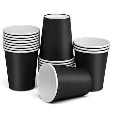 Disposable paper Cups 8 Oz. Hard Black